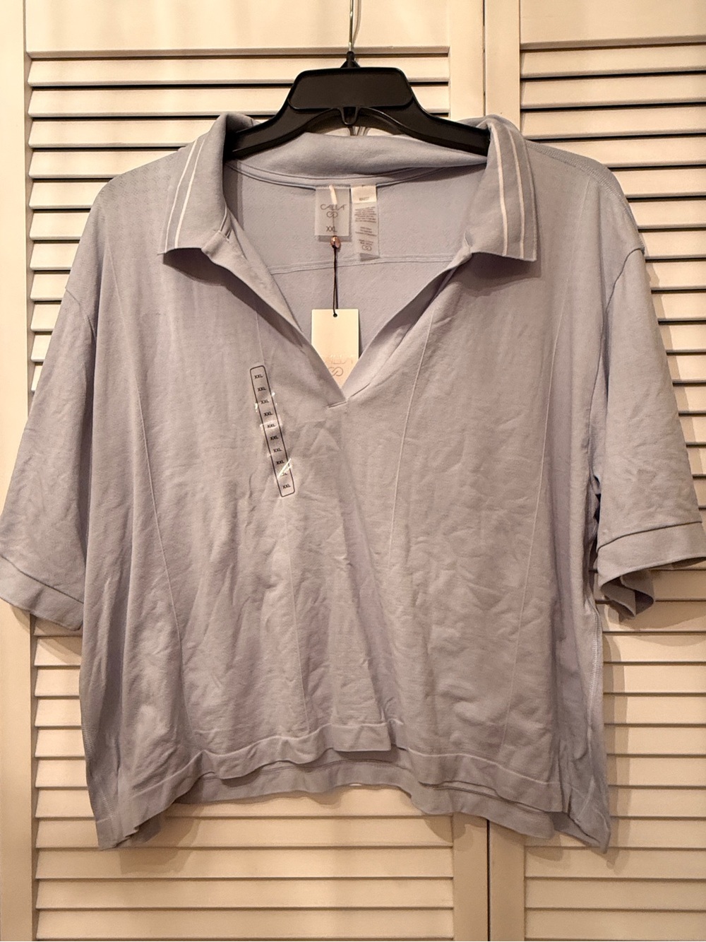 NWT-CALIA by Carrie Underwood Light Blue Polo-Style Top